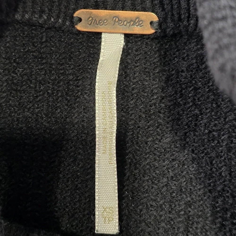 Free People Sweater‎ Womens XS Black Turtleneck Oversized Dolman Pullover